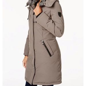 Vince camuto faux fur collar hooded down parka